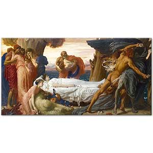 Lord Frederic Leighton Alcestis için Herkül'ün Ölümle Savaşı