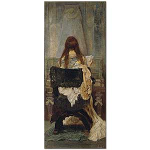 Hans Makart Küçük Klavsenin Önündeki Kadın