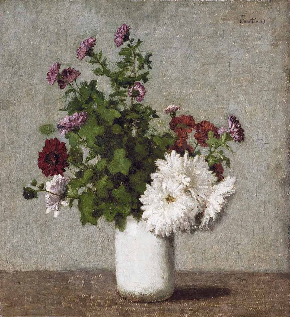Henri Fantin Latour Vazodaki Zinyalar ve Krizantemler