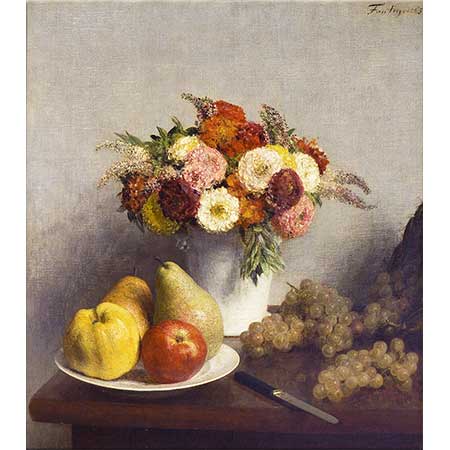 Henri Fantin Latour Çiçek Demeti ve Meyveler