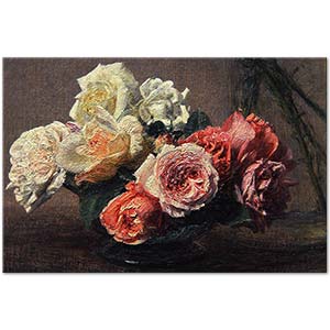 Henri Fantin Latour Pembe ve Beyaz Güller