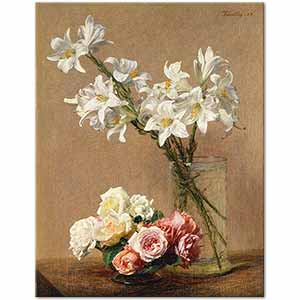 Henri Fantin Latour Güller ve Zambaklar