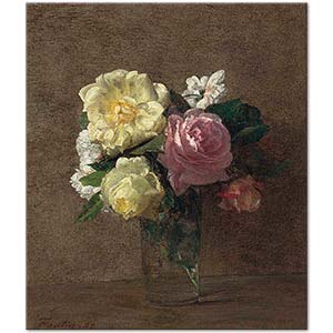 Henri Fantin Latour Düz Bardakta Güller
