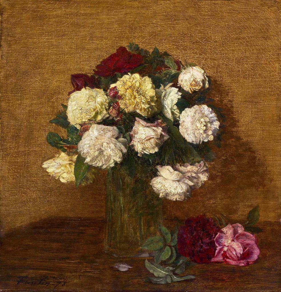 Henri Fantin Latour Sarı ve Kırmızı Gül