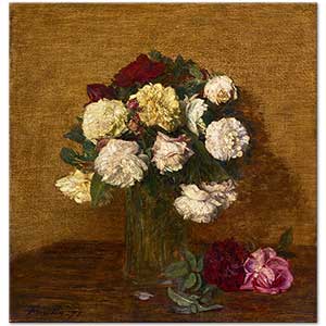 Henri Fantin Latour Sarı ve Kırmızı Gül