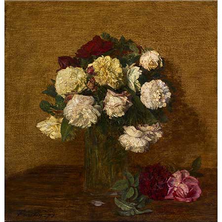 Henri Fantin Latour Sarı ve Kırmızı Gül