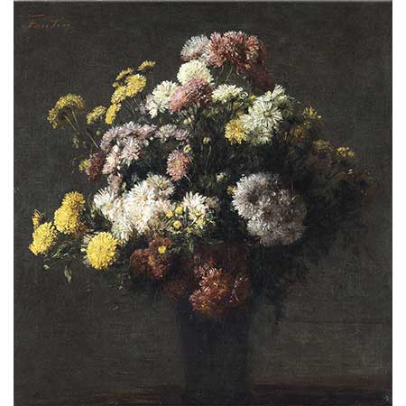 Henri Fantin Latour Vazoda Krizantemler