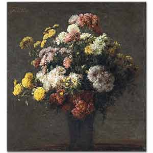 Henri Fantin Latour Vazoda Krizantemler