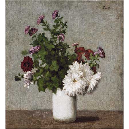 Henri Fantin Latour Vazodaki Zinyalar ve Krizantemler