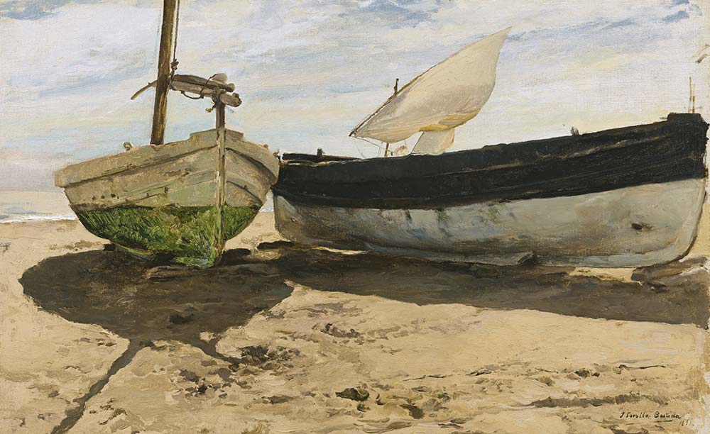 Joaquin Sorolla Sahilde Tekneler