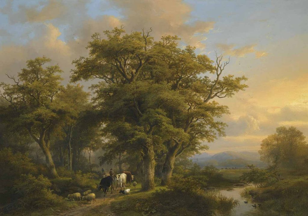 Johann Bernhard Klombeck Ağaçlı Nehir Kıyısı