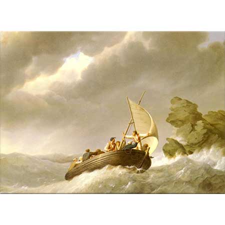 Johannes Hermanus Barend Koekkoek Fırtınalı Denizlerde Yelken