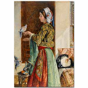 John Frederick Lewis Güvercin Besleyen Kız