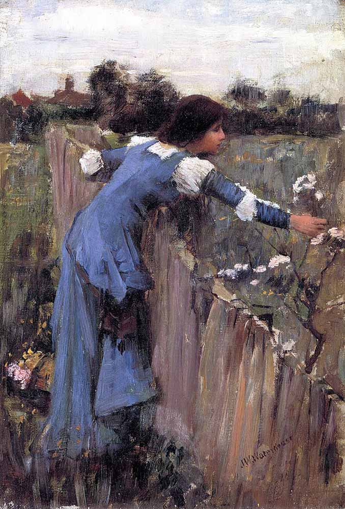 John William Waterhouse Çiçek Toplayan Kız