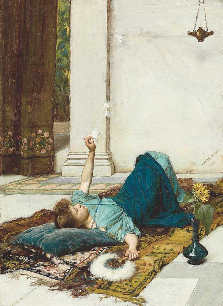 John William Waterhouse Uzanıp Dinlenirken