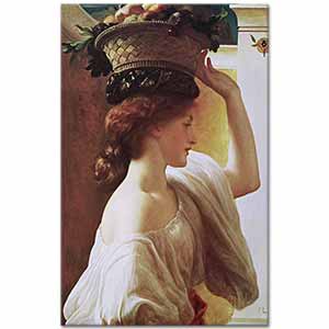 Lord Frederic Leighton Meyve Sepeti Taşıyan Kız
