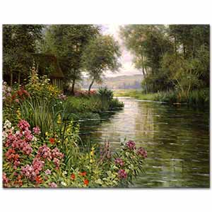 Louis Aston Knight Nehir Kıyısında Çiçekler