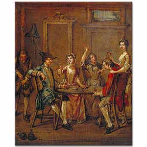 Marcellus Laroon the Younger İç Mekanda Figürler