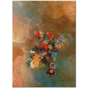 Odilon Redon Çiçekler ve Kız Profili