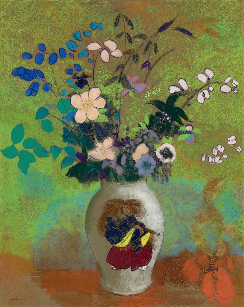 Odilon Redon Vazoda Japon Savaşçısı Deseni