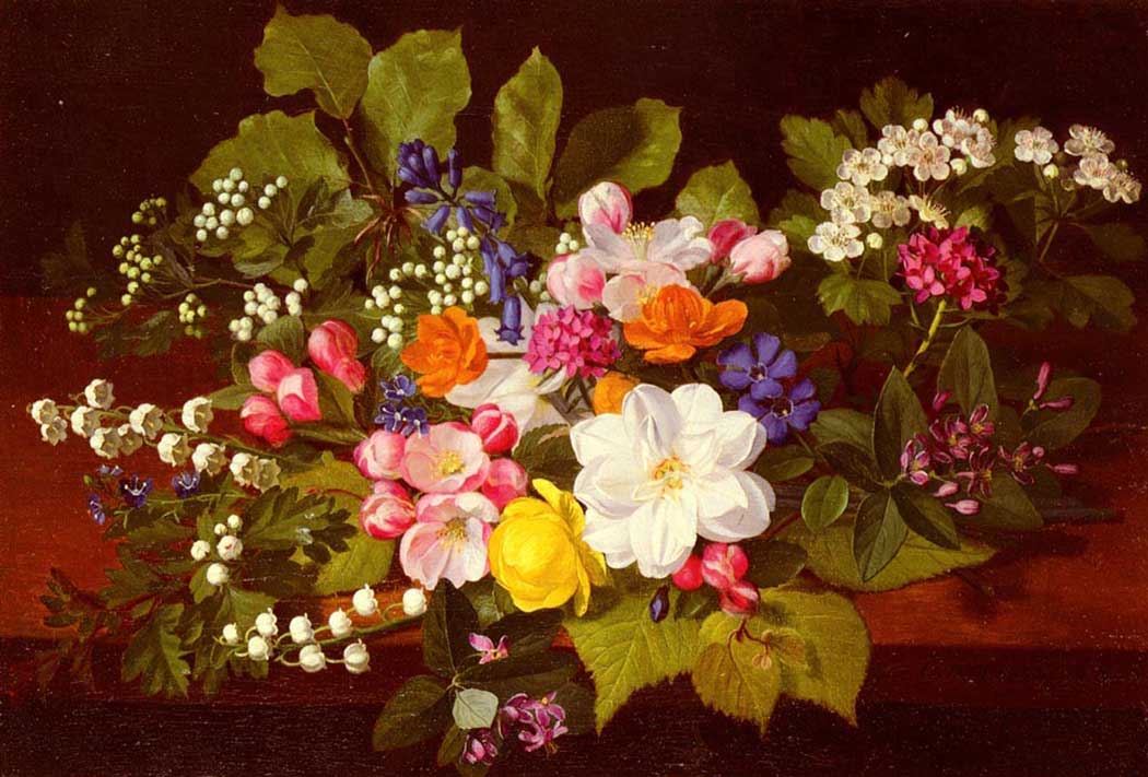 Otto Didrik Ottesen Rafta Bahar Çiçekleri Buketi