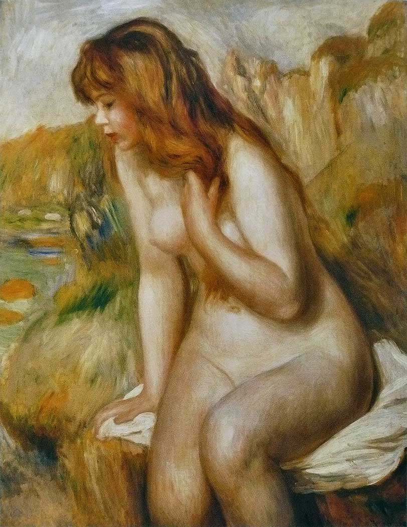 Pierre Auguste Renoir Kaya Üzerinde Oturan Kız