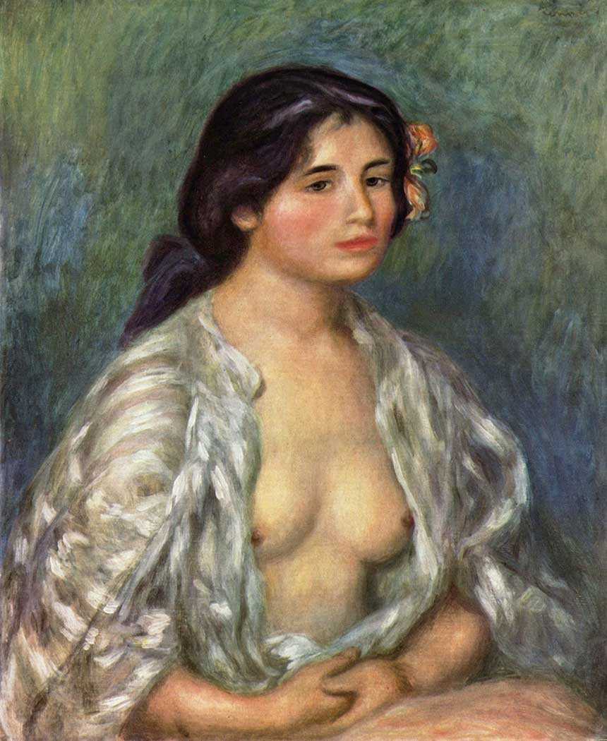 Pierre Auguste Renoir Önü Açık Gömleği ile Gabriel