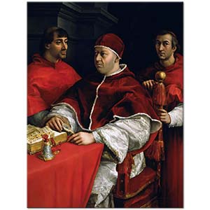 Raphael Papa Leo ve Giulio de Medici ve Luigi de Rossi