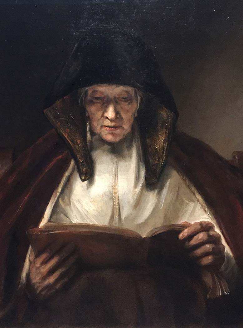 Rembrandt Kitap Okuyan Yaşlı Kadın