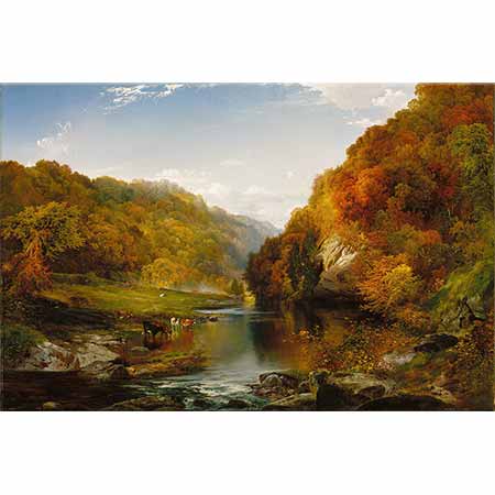 Thomas Moran Günbatımında Ağaçlar Wissahickon