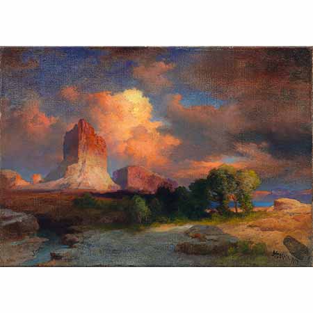 Thomas Moran Kale Tepesi Yeşil Nehir Wyoming