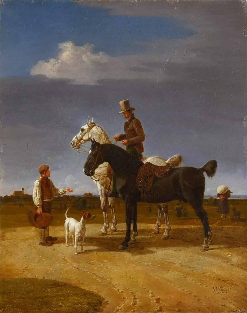 Wilhelm von Kobell İki Atı ile Süvari