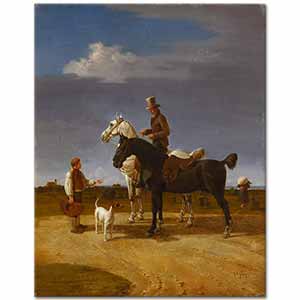 Wilhelm von Kobell İki Atı ile Süvari