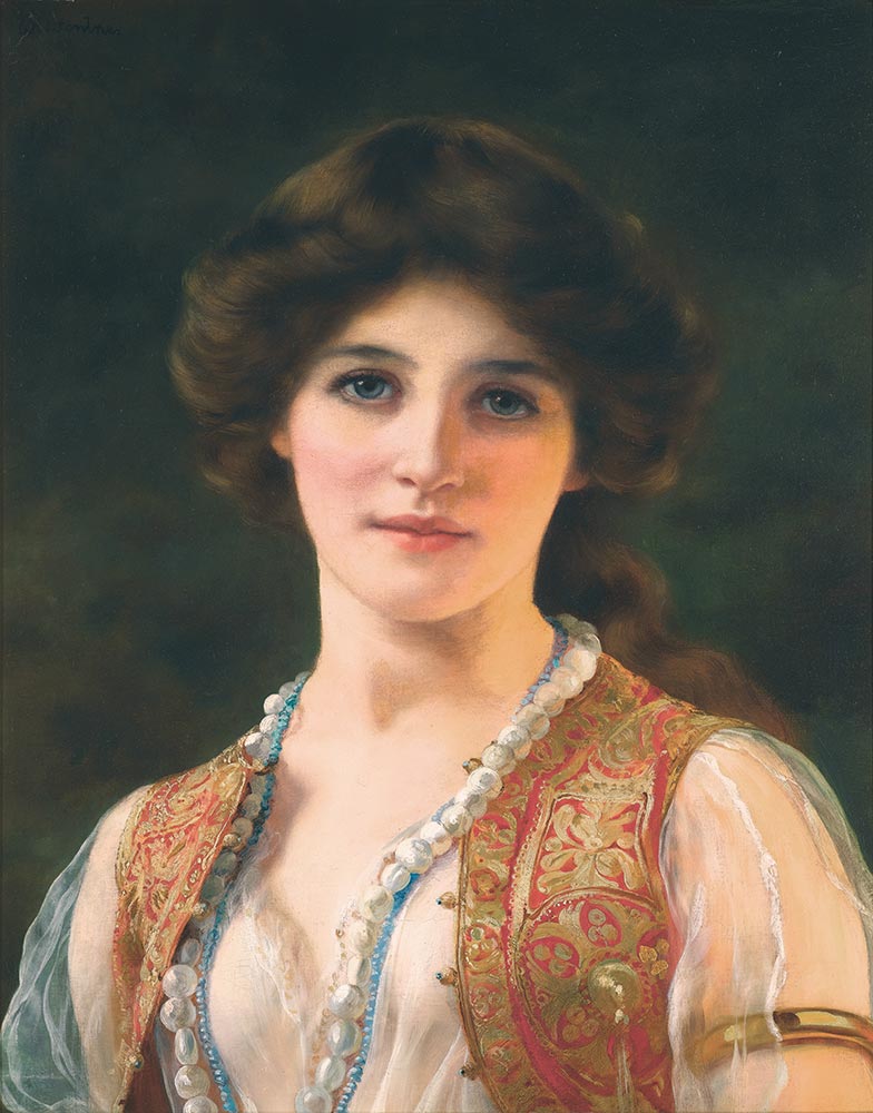 William Clarke Wontner Yelekli Genç Kadın