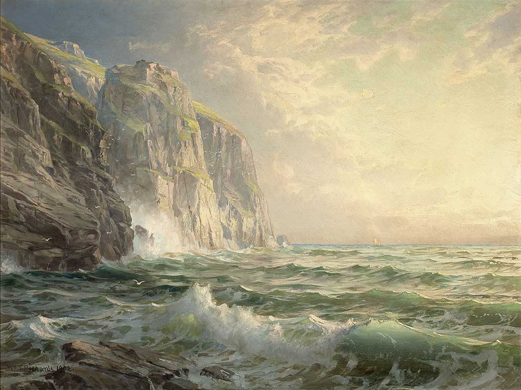 William Trost Richards Kayalar ve Fırtınalı Deniz