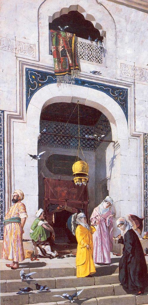 Osman Hamdi Bey Cami Kapısında Feraceli Kadınlar