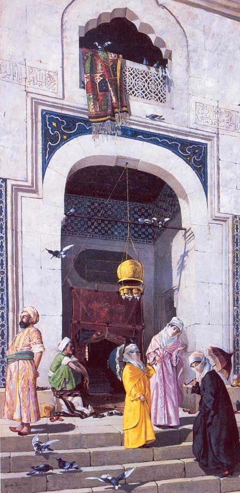 Osman Hamdi Cami Kapısında Feraceli Kadınlar