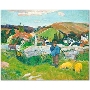 Paul Gauguin Breton Manzarası ve Domuzlar