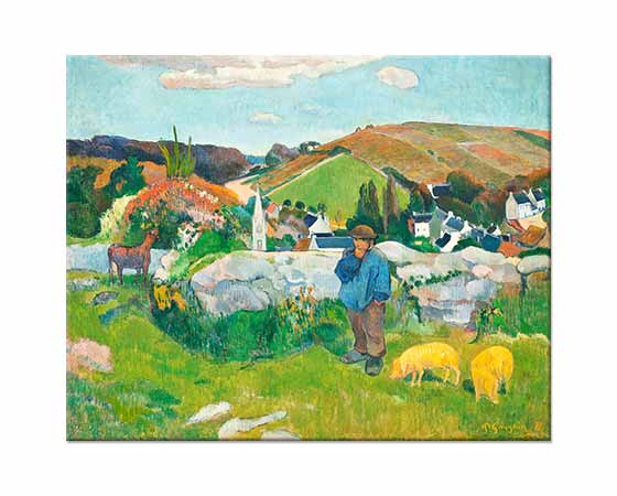 Paul Gauguin Breton Manzarası ve Domuzlar