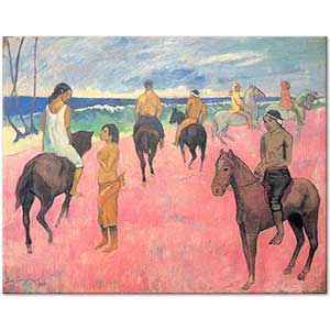 Paul Gauguin Sahilde Atlılar ile