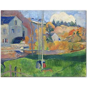 Paul Gauguin Değirmen ve Brittany Manzarası