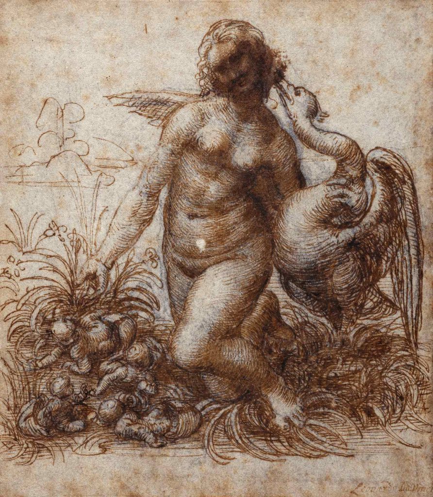 Leonardo Da Vinci Leda ve Kuğu Etüdü