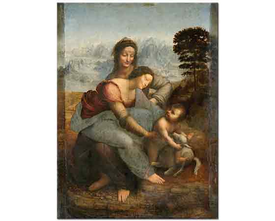 Leonardo Da Vinci Meryem Çocuk Isa ve Anna