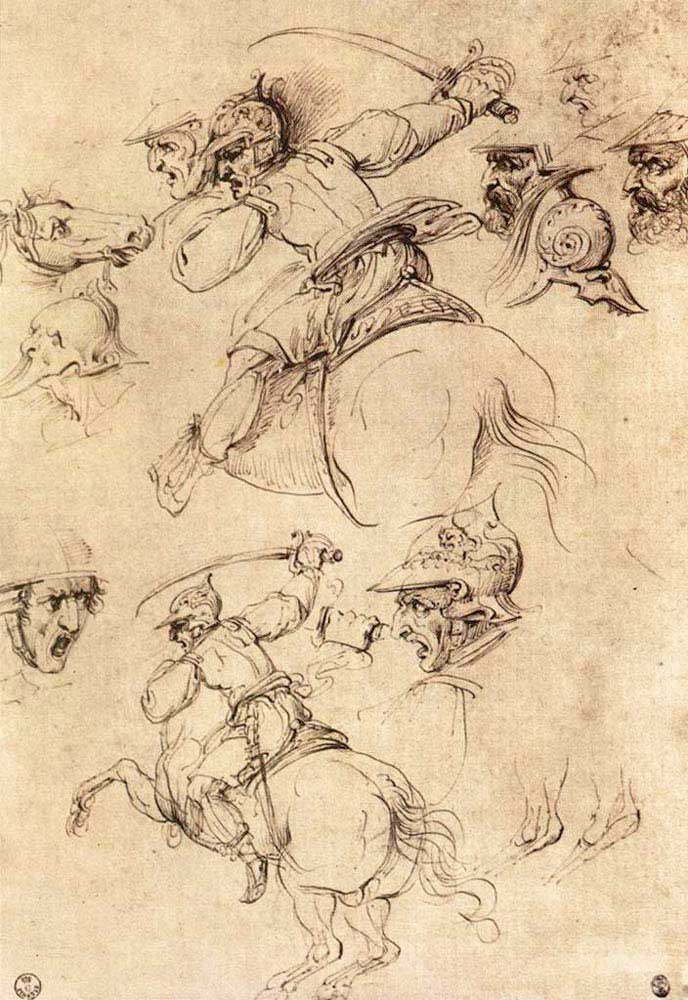 Leonardo Da Vinci Savaş ve At Eskizleri