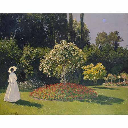 Claude Monet Bayan Lecadre Bahçede