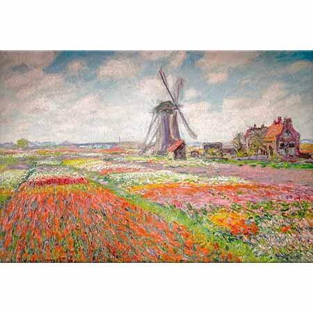 Claude Monet Lale Tarlası ve Rijnsburg Yeldeğirmeni