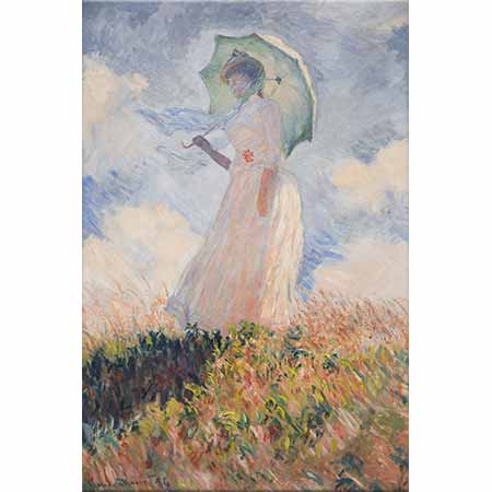 Claude Monet Şemsiyeli Kadın I