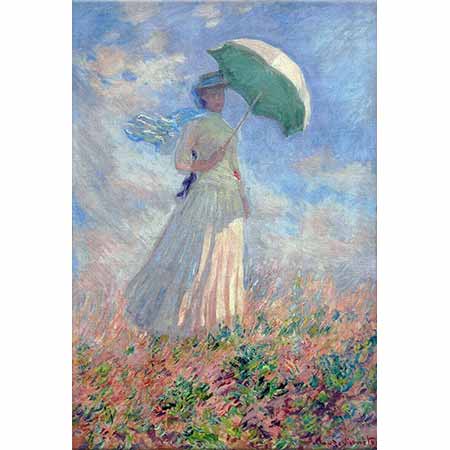 Claude Monet Şemsiyeli Kadın III