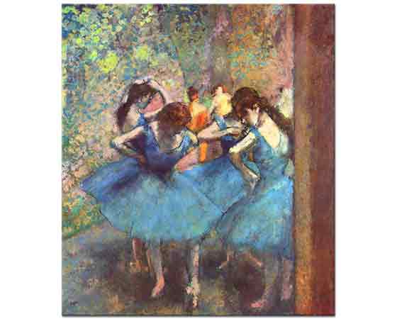 Edgar Degas Mavi Elbiseli Balerinler