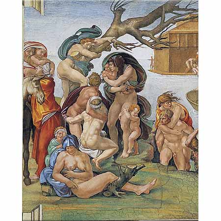 Michelangelo Buonarroti Nuh Tufanı'ndan detay